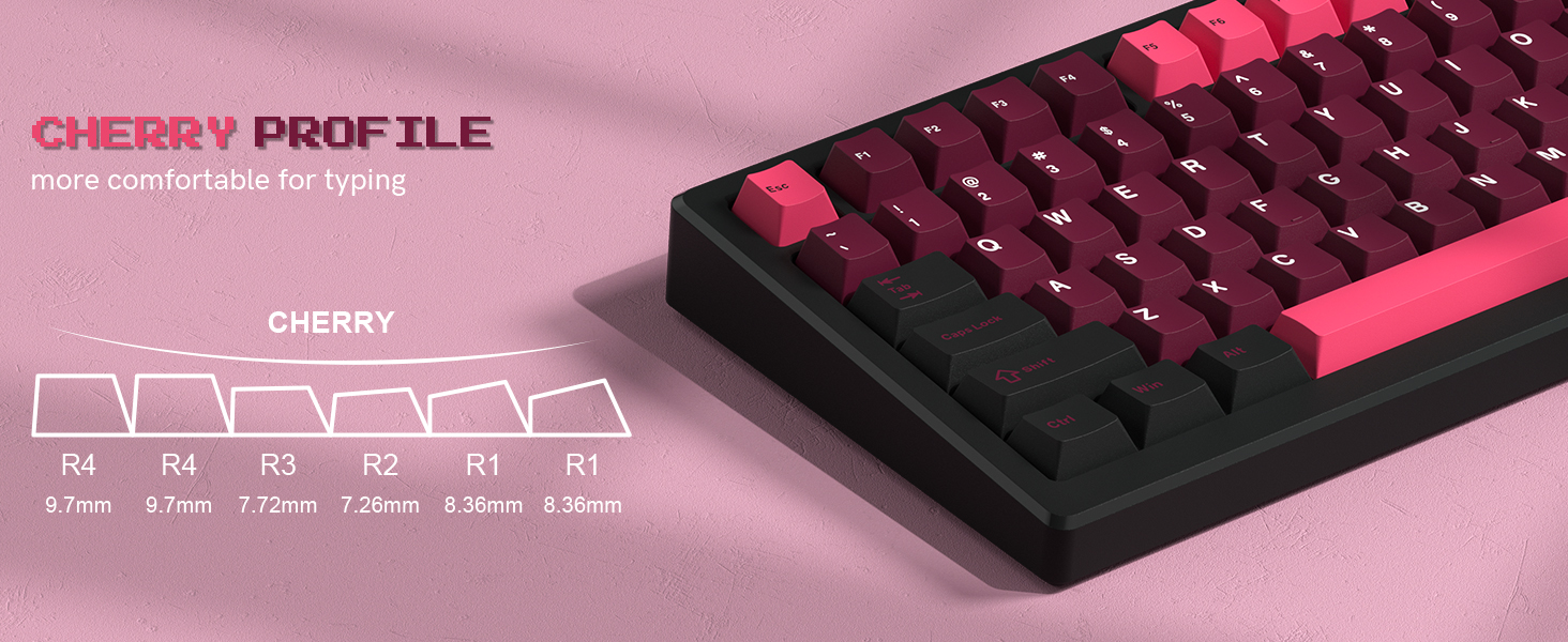 Double Shot PBT Keycaps Set 138 Keys, Cherry Profile Custom Keycaps