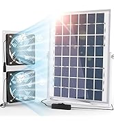 SOLPERK Solar Fan for Shed, 10w Chicken Coop Solar Panel Fan, Solar Greenhouse Fan with 11.8ft/3....