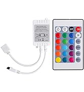 SUPERNIGHT 24 Key IR Remote Controller, DC 12V 6A Dimmer Box for RGB SMD 3528 5050 LED Strip Lights