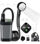 Portable Shower for Camping, [Long-Lasting] Spopal 6000mAh Rechargeable Camping Shower with Intel...