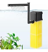 FEDOUR 10W 15W 20W Aquarium Submersible Filter, Quiet Fish Tank Internal Filter with Spray Bar, P...