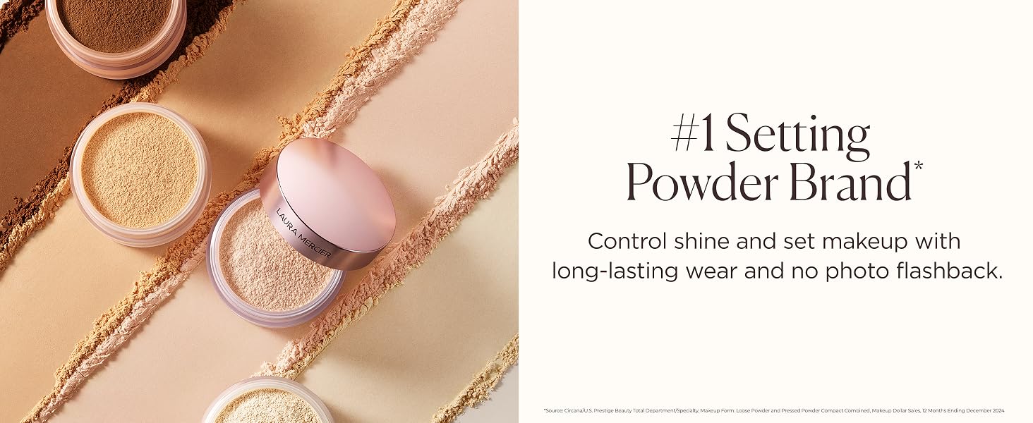 laura mercier; bestselling setting powder brand; set makeup; control shine