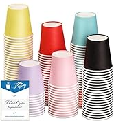 Prgery 120 Count 3oz Colorful Paper Cups,Mouthwash Cups, Disposable Bathroom Cups,Small Paper Cup...