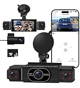NOLYTH Dash Cam 4 Channel: 2K + 1080Px3 - Dash Camera for Cars with 5GHz WiFi APP Control 64GB Ca...