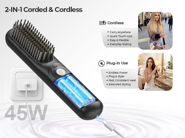 Hair straightening Brush