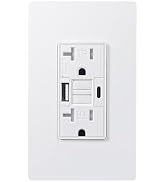 DEWENWILS 20A GFCI Outlet with 4.8A/24W USB-A &amp; USB-C Ports, 30S Self-Test GFCI Electrical Outlet...