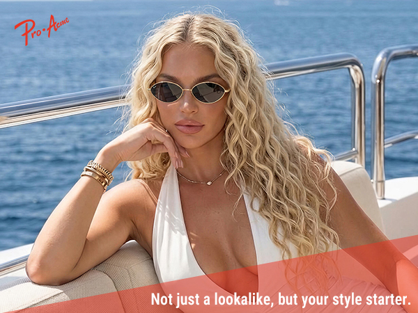 Pro Acme Retro Oval Cat Eye Sunglasses for Women