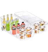 MANO 2 Pack Divided Rolling Drawer Caddy Organizer for Fridge Storage Roll out Organizer Bins wit...
