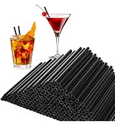 [500 Pcs] 5 Inch Black Drinking Straws - 0.24'' Diameter Disposable Plastic Straw for Coffee and ...