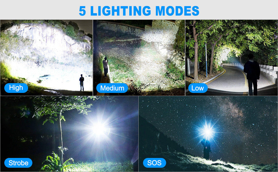 5 modes flashlight