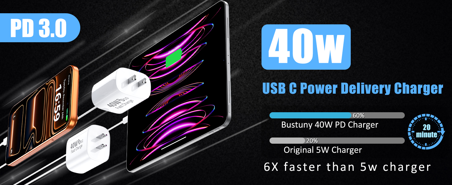 pd3.0 40w super fast charger