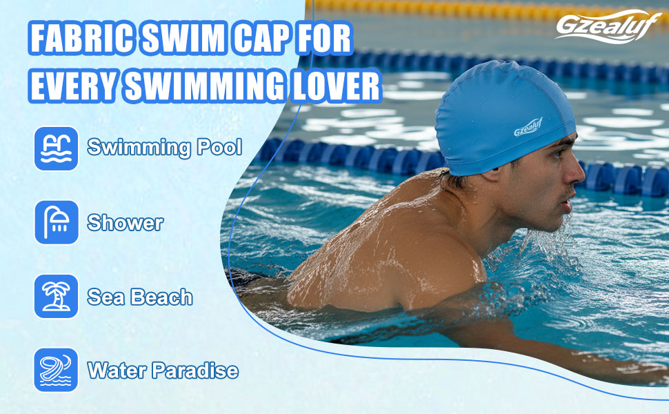 High Elasticity Fabric Swim Cap