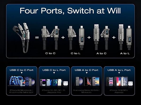 4 in 1 fast charging cable