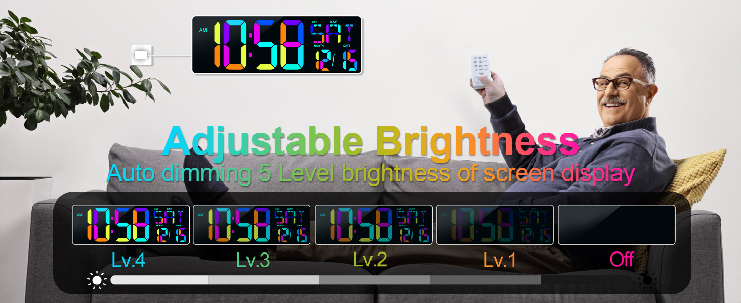 digital wall clock large display