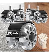 Rythalix 3" Office Chair Wheels Set of 5 - Desk Chair Caster Wheels, Smooth &amp; Quiet, Universal Fi...