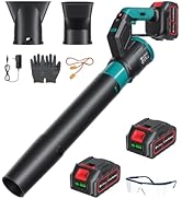 5.2Ah Cordless Leaf Blower 750 CFM 220 MPH with 2 Pack Batteries Powered Electric Leaf Blower, Ch...