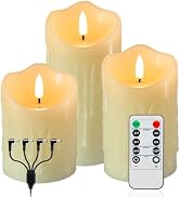Warmhere Rechargeable Flameless Candles, Flickering LED Candles with Remote and Timer, Long Lasti...