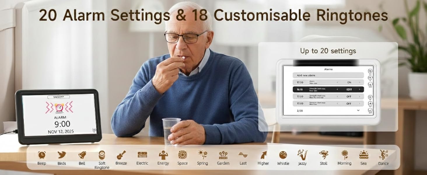 Clock with Day and Date for Elderly