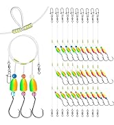 Dovesun 10PCS/4PCS Pompano Rigs for Surf Fishing Unique T-Knot Strong Pre-Rigged Surf Fishing Rig...
