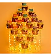 Cupcake Stand - Premium Cake Pop Holder - Cakes Dessert Display Stands for 16 Cupcakes + LED Yell...