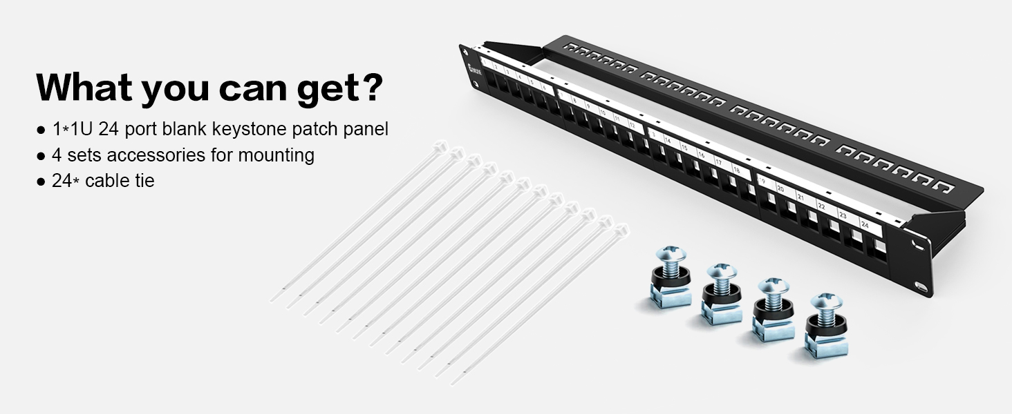 1u24Port keystone Patch Panel
