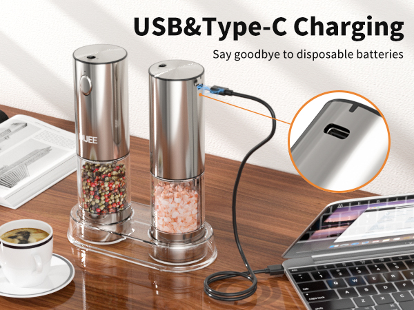 Electric Salt and Pepper Grinder Set