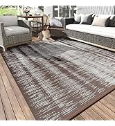 MontVoo Outdoor Rug Waterproof 5x8 ft Outdoor Carpet Patio Rug Mat Reversible RV Camping Rug Plas...