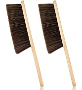 2 Pieces Woooden Dust Brush Hand Broom Bench Brush with Long Wood Handle Whisk Broom Soft Bristle...