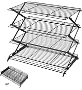 Geesta 2/3/4-Tier Upgraded Collapsible Cooling Rack with Adjustable 3 Setting Design Stackable Ro...