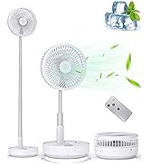 Primevolve Portable Oscillating Standing Fan,Rechargeable Battery Operated USB Floor Table Desk F...
