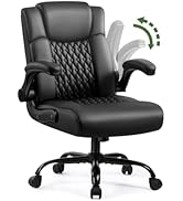VENDORZ Leather Office Chair, PU Computer Desk Chair with Ergonomic Back Support, Small Office De...