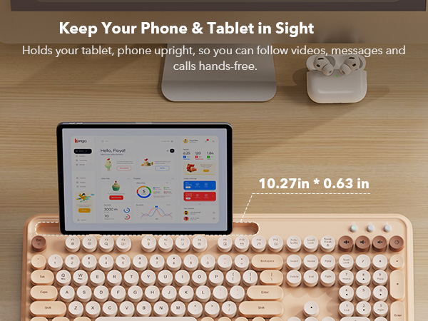 Holds your tablet, phone upright, so you can follow videos, messages and calls hands-free.