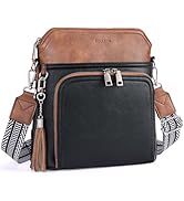 Roulens Crossbody Purse for Women Vegan Leather Medium Crossbody Wallet Bag for Travel Women Shou...