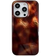 Reezaddin Glitter Vintage Amber Pattern Phone Case for iPhone 16 Pro 6.3in,Retro Cheetah Leopard ...