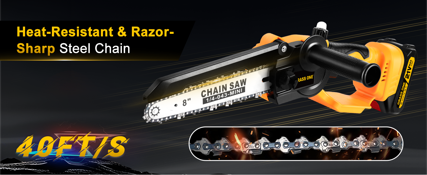 Heat-Resistant &amp;amp; Razor-Sharp Steel Chain 40FT/S