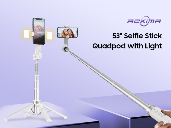 Selfie Stick Tripod with Light