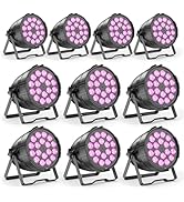 DazzlingStage 200W Stage Lights, RGBWAL 6IN1 Par Lights, Professional 18 LED DMX512 Sound-Activat...