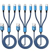 Multi Charging Cable(3Pack 4FT), 3 in 1 Charging Cable for Multiple Devices, USB-A Multi Charger ...