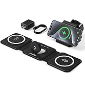 UCOMX 3 in 1 Charging Station for Mult-ple Devices,Foldable 3 in 1 Wireless Charger for Travel,Na...