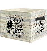 WARDOS Rustic Camping Camper Storage Bin Box with Handles, Making Memories One Campsite at a Time...