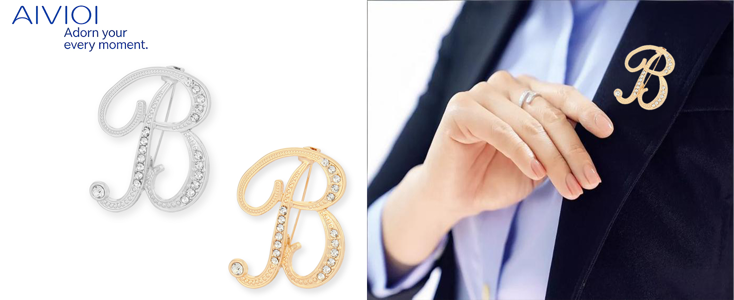 Initial Rhinestone Pin