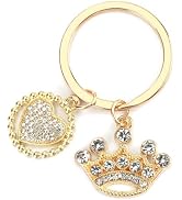 Sparkling Crown Keychain Rhinestone Keychains Bling Keyring Heart Keycharm Chrome Hearts Keycharm...