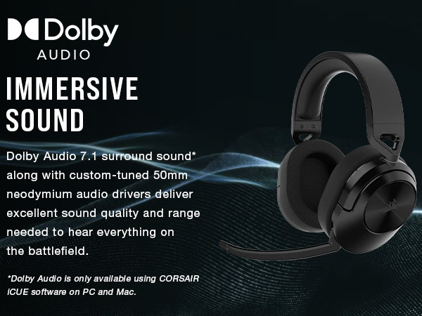 stereo headset, stereo gaming headset, Dolby Audio 7.1, surround sound headset