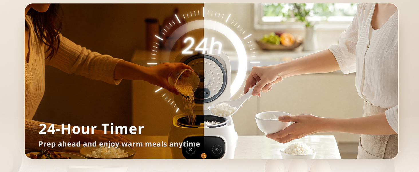 24 hour timer - prep ahead and enjoy warm meals anytime