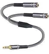 BEZOKABEL Headphone Splitter, Audio Splitter 3.5mm Male TRRS to 2 Dual 3.5mm Female Adapter Nylon...