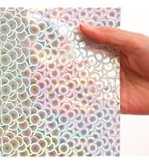 Ga-Geetopia Holographic 3D EVA Shower Curtain Liner Circle, 72x72 Premium Medium Weight Clear Pla...