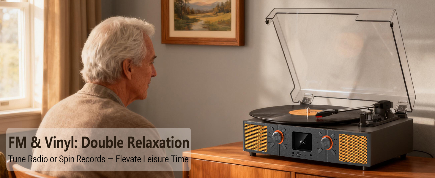 record player with FM radio