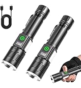 Ciwuzxs 2Pack Flashlights High Lumens Rechargeable 5000 Lumens, Super Bright LED Tactical Flashli...