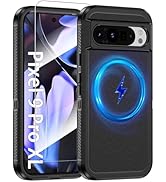 Magnetic Case for Google Pixel 9 Pro XL, [Compatible with Magsafe] [Glass Screen Protector] [Dual...