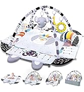 TFDER Baby Gym Play Mat, 8-in-1 Tummy Time Mat &amp; Activity Gym, Washable Ball Pit, Infant Play Mat...